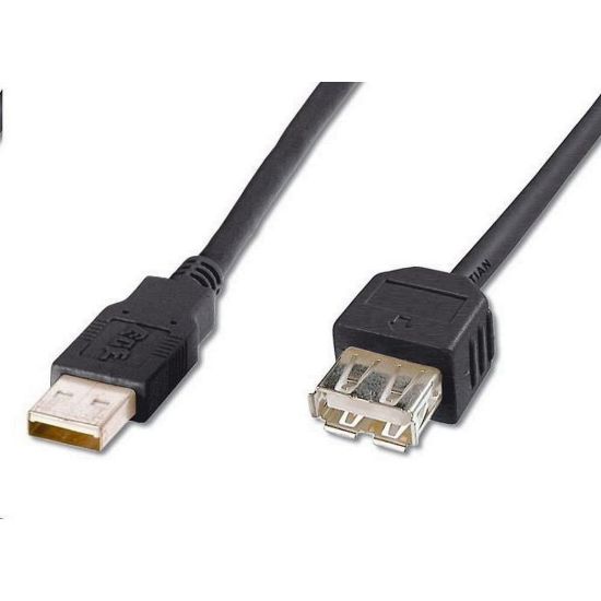 Obrázek PremiumCord USB 2.0 kabel prodlužovací, A- A, 2m černá