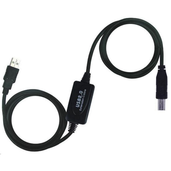 Obrázek PREMIUMCORD USB 2.0 repeater a propojovací kabel A/ M- B/ M 20m