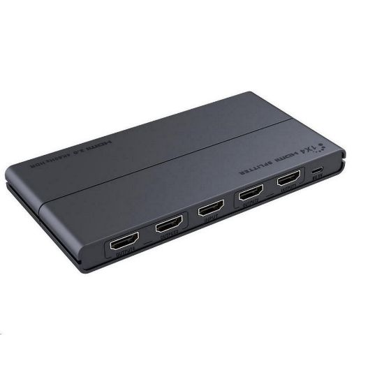 Obrázek PREMIUMCORD HDMI 2.0 splitter 1- 4 porty, 4K x 2K/ 60 Hz, FULL HD, 3D, podpora HDR