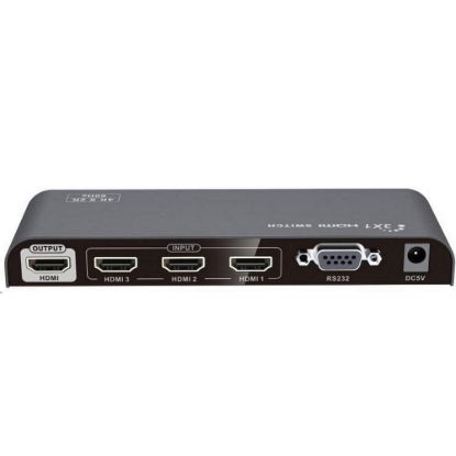 Obrázek PREMIUMCORD HDMI switch 4Kx2K@60 Hz 3: 1 kovový s dálkovým ovladačem a napájecím adaptérem