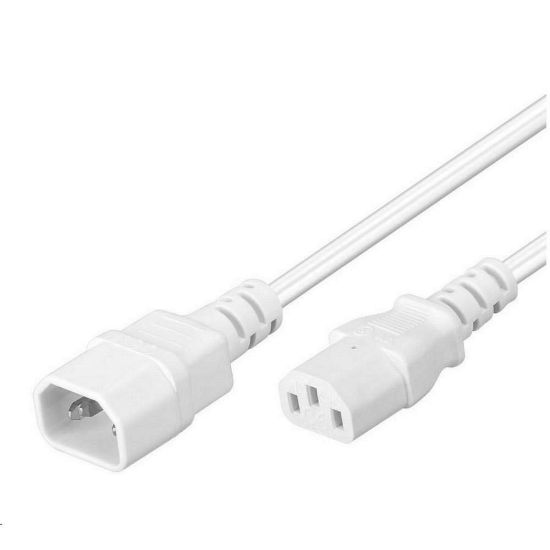 Obrázek PREMIUMCORD Prodlužovací kabel síť 230V, C13- C14, bílý 3m