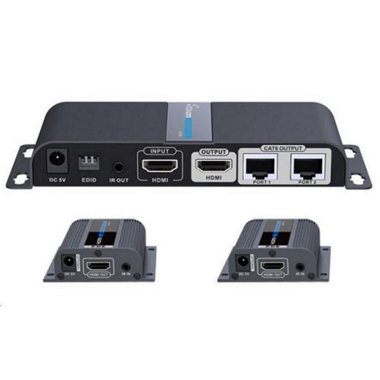 Obrázek PREMIUMCORD HDMI 1- 2 splitter+extender po CAT6/ 6a/ 7, FULL HD, 3D