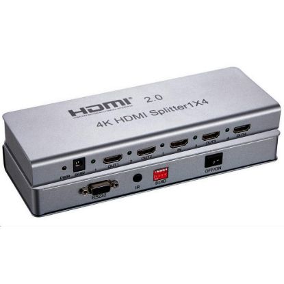 Obrázek PremiumCord HDMI 2.0 splitter 1- 4 porty, 4K x 2K/ 60 Hz, FULL HD, 3D