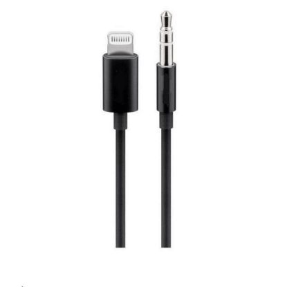 Obrázek PREMIUMCORD Apple Lightning audio redukční kabel na 3.5 mm stereo jack, 1 m, černý