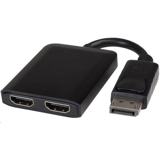 Obrázek PREMIUMCORD Adaptér DisplayPort - 2x HDMI, MST, rozšíření+zrcadlení+2 obrazy, 4K*2K@30 Hz