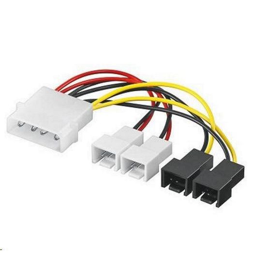 Obrázek PREMIUMCORD Kabel napájecí FAN 5, 25"- 2x 12V, 2x 5V TX 3pin