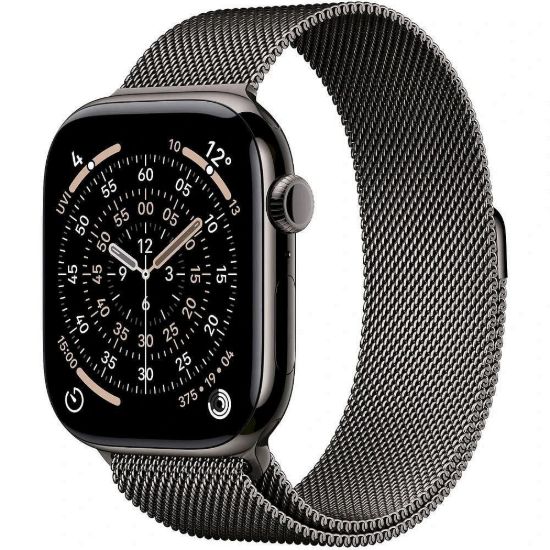Obrázek Apple Watch Series 11 GPS + Cellular 46mm Slate Titanium Case with Slate Milanese Loop - S/ M