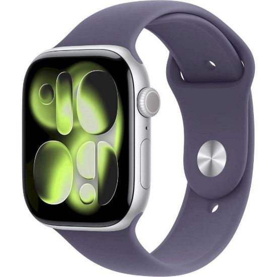 Obrázek Apple Watch Series 11 GPS + Cellular 42mm Silver Aluminium Case with Purple Fog Sport Band - S/ M
