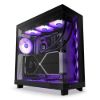 Obrázek NZXT skříň H6 Flow RGB dvoukomorová / MidT / 3 x 120mm RGB fan / 2xUSB 3.2 / USB- C / prosklená / černá