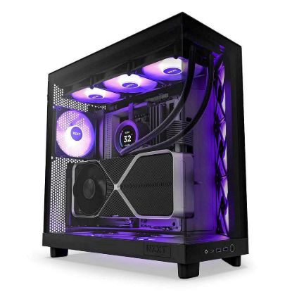 Obrázek NZXT skříň H6 Flow RGB dvoukomorová / MidT / 3 x 120mm RGB fan / 2xUSB 3.2 / USB- C / prosklená / černá