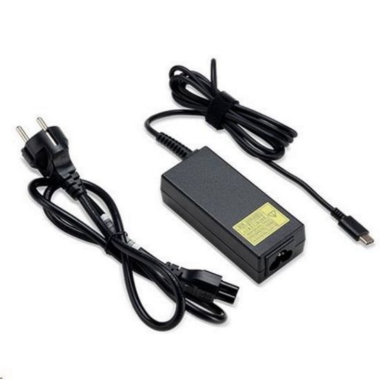 Obrázek ACER Adaptér power Adaptor Acer 100 W USB TYPE- C ADAPTER, BLACK, EU POWER CORD - pro zařízení s AC adapterem Type- C