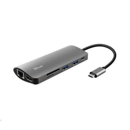 Obrázek TRUST Dokovací stanice DALYX USB- C 7v1, 1xHDMI, 1xUSB- C, 2xUSB, 1x RJ45, šedá