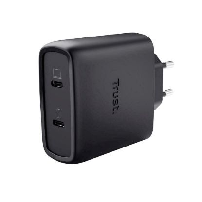 Obrázek TRUST GaN Nabíječka MAXO 65 W 2- Port, USB- C, černá