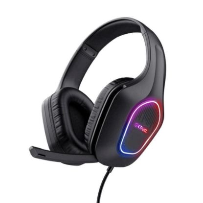Obrázek TRUST Herní sluchátka GXT 416 ZIROX, LED, USB, 3.5mm Jack, černá