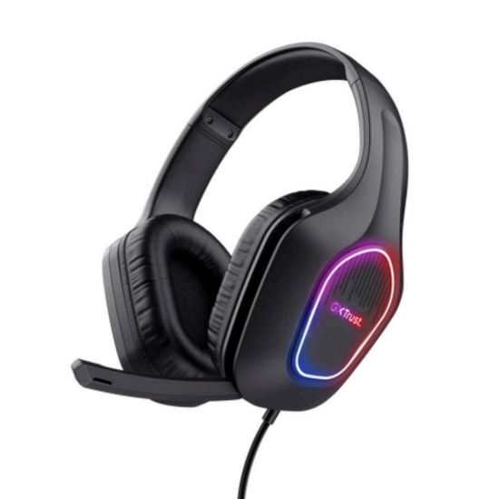 Obrázek TRUST Herní sluchátka GXT 416 ZIROX, LED, USB, 3.5mm Jack, černá