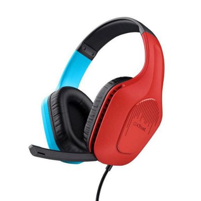 Obrázek TRUST Herní sluchátka GXT 416S ZIROX, pro Nintendo Switch, modro- červená