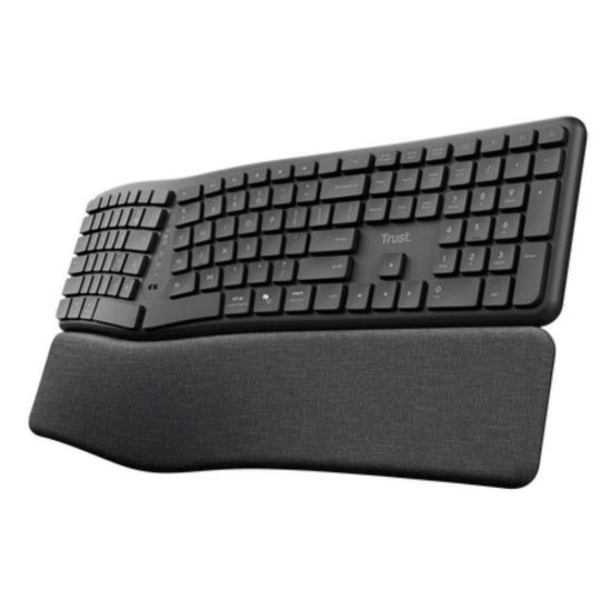 Obrázek TRUST klávesnice Keyra, Ergonomická, Bezdrátová, US, černá