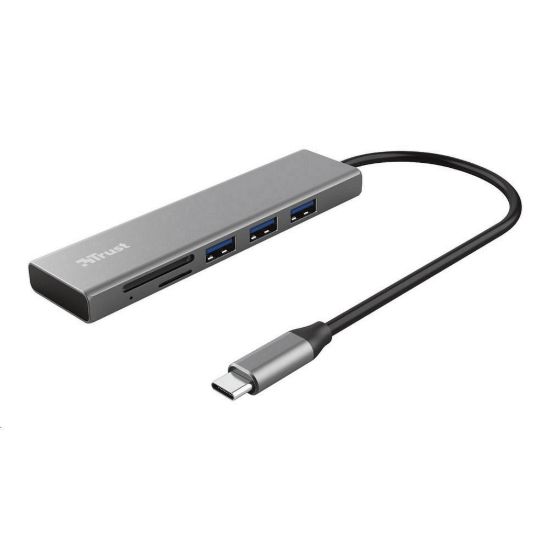 Obrázek TRUST rozbočovač HALYX, Fast USB- C Hub & Card reader