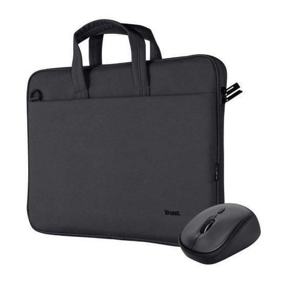 Obrázek TRUST Sada brašna na notebook 16" Notebook Bag + Bezdrátová Myš, černá