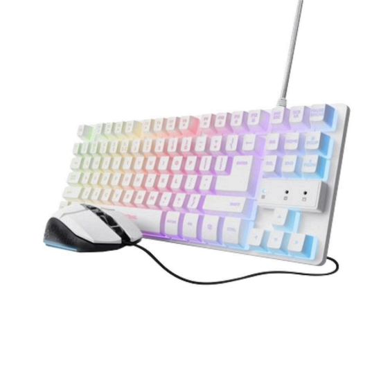 Obrázek TRUST Sada klávesnice + myš GXT 798 W 2v1 Gaming set, bílá