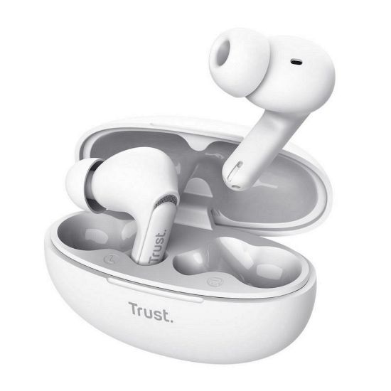 Obrázek TRUST sluchátka Yavi, Bluetooth ENC, špunty, bilá