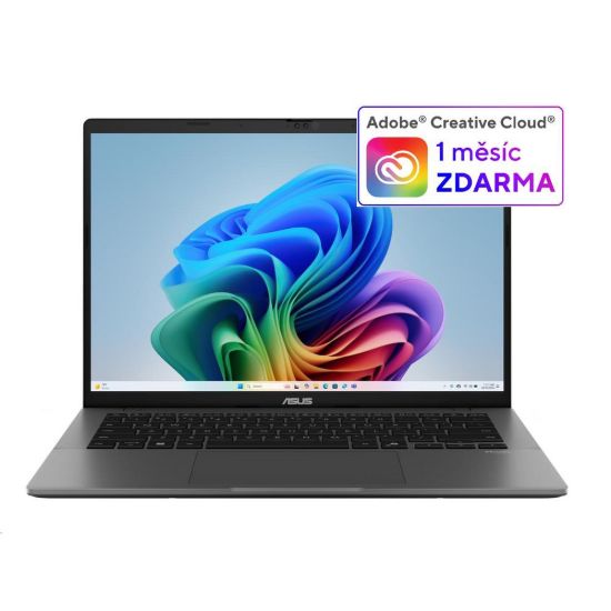 Obrázek ASUS NTB Vivobook S14 (M3407GA- OLED016 WZ), AI 7 445, 14" WUXGA, 32 GB, 512 GB SSD, Radeon, W11 Home, Matte Gray