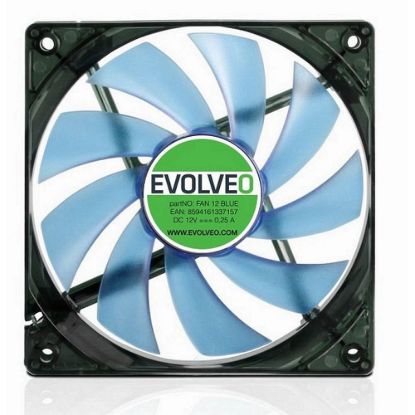 Obrázek EVOLVEO 12L1BL ventilátor 120mm, 4 LED modrý, 3pin