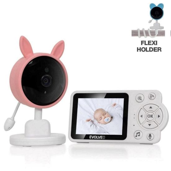 Obrázek EVOLVEO Baby Monitor N3, LCD displej, IR přísvit, růžová