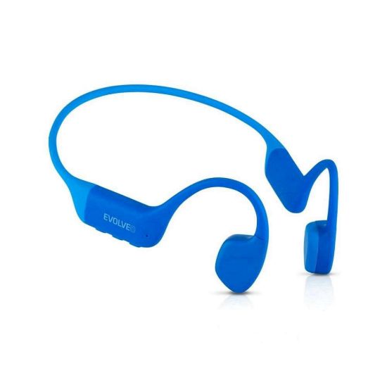 Obrázek EVOLVEO bezdrátová sluchátka BoneMax MP3 32 GB, na lícní kosti, IPX8, modrá