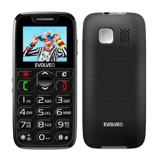 Obrázek EVOLVEO EasyPhone, mobilní telefon pro seniory s nabíjecím stojánkem, černý
