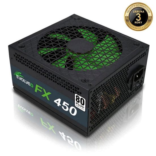 Obrázek EVOLVEO FX 450, zdroj 450 W ATX, 14cm, tichý, 80+ White, záruka 3 roky, černý