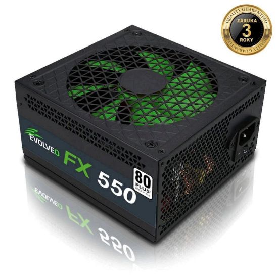 Obrázek EVOLVEO FX 550, zdroj 550 W ATX, 14cm, tichý, 80+ White, záruka 3 roky, černý