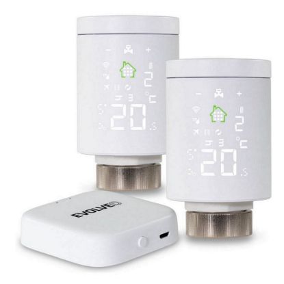 Obrázek EVOLVEO Heat M30 Starter Pack, 2× chytrá termostatická hlavice na radiátor & centrální jednotka