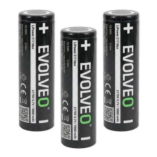 Obrázek EVOLVEO LiPower 217 Max 5000 – Li- ion baterie 21700 (3.7 V / 5000 mAh) 3 ks