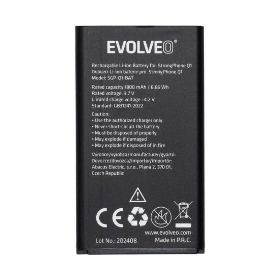 Obrázek EVOLVEO originální baterie 1800 mAh pro StrongPhone Q1