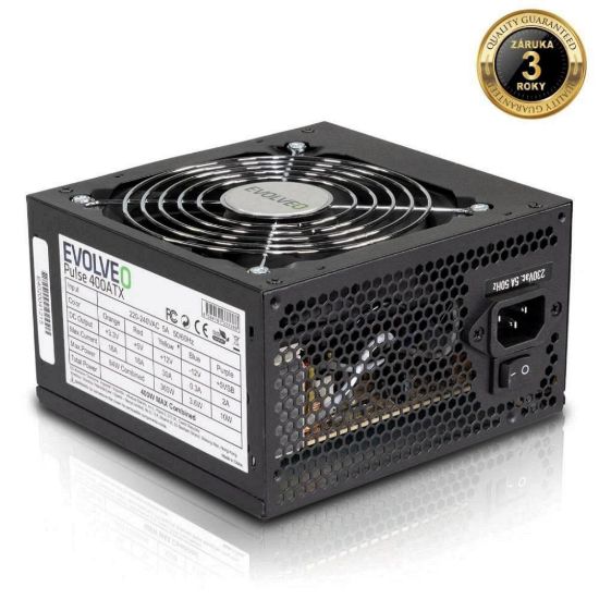 Obrázek EVOLVEO Pulse 400ATX, zdroj 400 W, ATX, tichý, bulk, záruka 3 roky, černý