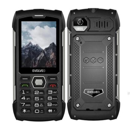 Obrázek EVOLVEO StrongPhone H1, vodotěsný odolný Dual SIM telefon, černo- stříbrná