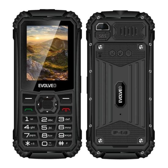 Obrázek EVOLVEO StrongPhone Q1, vodotěsný odolný Dual SIM telefon, černý