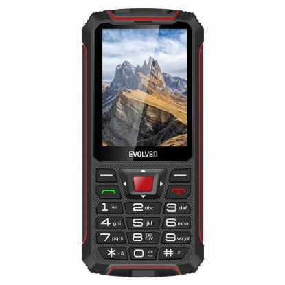 Obrázek EVOLVEO StrongPhone W4, vodotěsný odolný Dual SIM telefon, černo- červená
