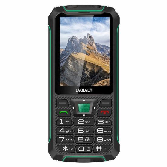 Obrázek EVOLVEO StrongPhone W4, vodotěsný odolný Dual SIM telefon, černo- zelená