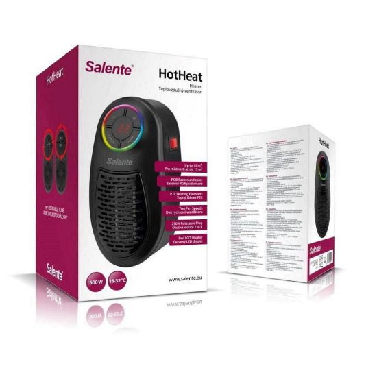 Obrázek Salente HotHeat, teplovzdušný mini ventilátor, 500 W, černý