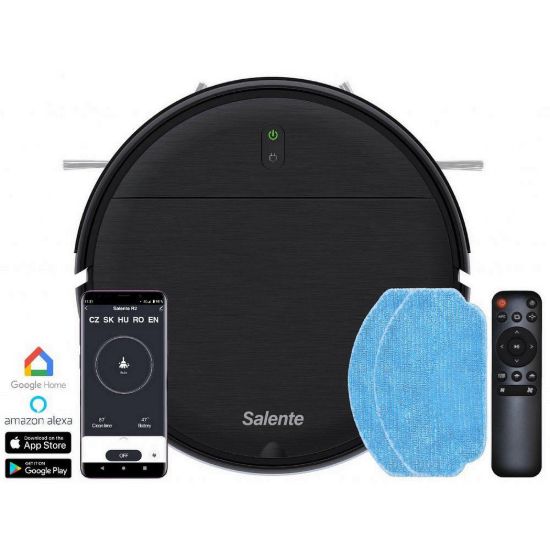 Obrázek Salente R2, robotický vysavač, stírání vodou, nabíjecí stanice, černý