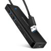 Obrázek AXAGON HUE- C2A, 4× USB 5Gbps TRAVEL hub, 2× USB- A + 2× USB- C, USB- C napájení, kabel USB- A 19cm