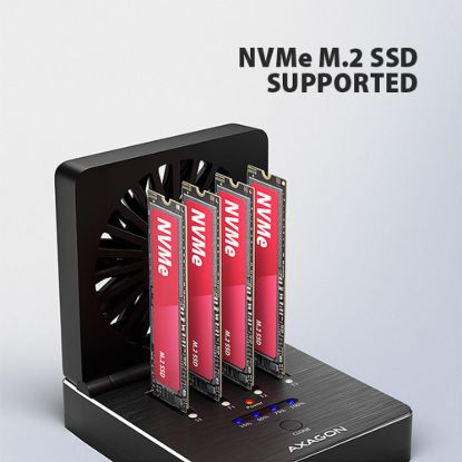 Obrázek AXAGON ADSA- M2C44, USB4 dokovací stanice pro 4× M.2 NVMe SSD s funkcí klonování