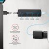 Obrázek AXAGON HUE- C2C, 4× USB 5Gbps TRAVEL hub, 2× USB- A + 2× USB- C, USB- C napájení, kabel USB- C 19cm