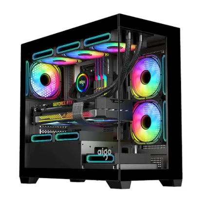 Obrázek Počítačová skříň Darkflash C218M + 6 ventilátorů ARGB (černá)