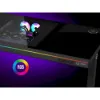Obrázek LORGAR stůl s volitelnou výškou, vestavěnou skříní pro PC, bezdrátovou nabíječkou, RGB a USB porty, tvrzené  sklo
