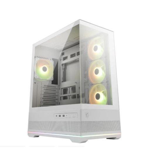 Obrázek MSI case MAG PANO 110R PZ WHITE, ATX, Průhledná bočnice, 4x 120mm ARGB Fan, bílá