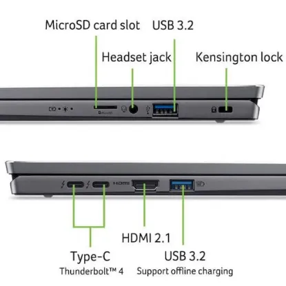 Obrázek ACER NTB Swift Go 16 (SFG16- 72- 598D), Core Ultra 5 125U, 16" WQXGA+, 16 GB, 512 GB SSD, Intel Graphics, W11H, Gray