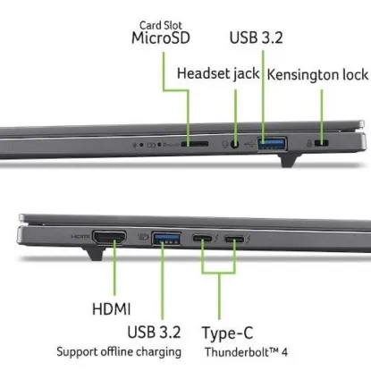 Obrázek ACER NTB Aspire 16 AI (A16- 52M- 57C6), Ultra 5 226V, 16" WUXGA, 16 GB, 512 GB SSD, Intel Arc, W11H, Gray